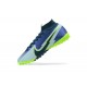 Nike Superfly 8 Academy TF Green White Blue Silver High Men Football Boots