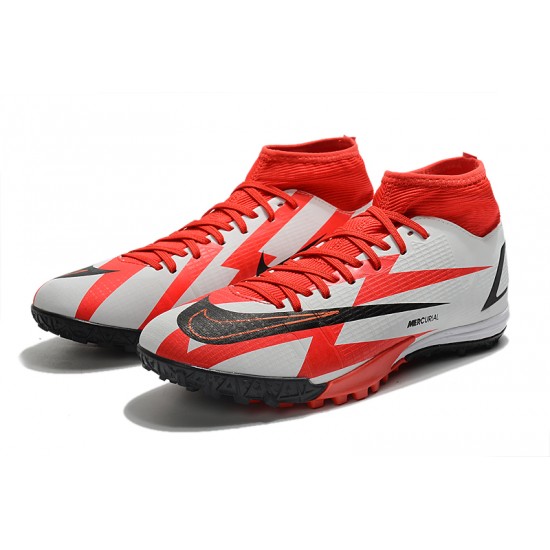 Nike Superfly 8 Academy TF High Red White Black Men Football Boots