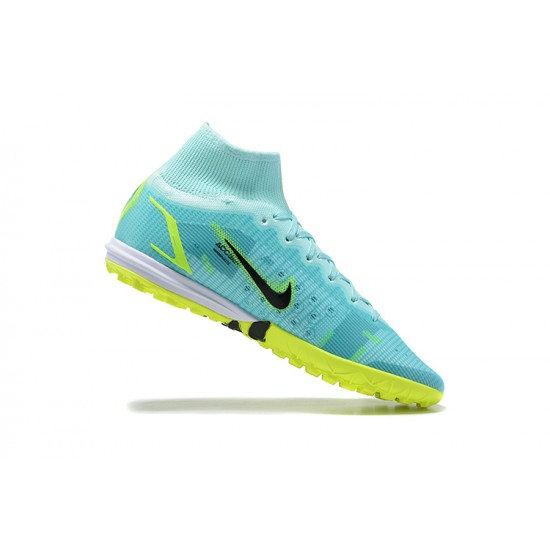 Nike Superfly 8 Academy TF LightBlue LightGreen Black High Men Football Boots