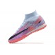 Nike Superfly 8 Academy TF LightBlue Purple Pink Men High Football Boots