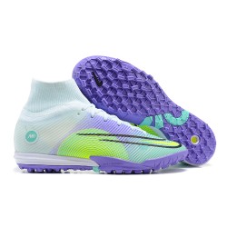 Nike Superfly 8 Academy TF LightPurple Green Yellow White High Men Football Boots