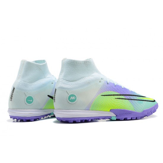 Nike Superfly 8 Academy TF LightPurple Green Yellow White High Men Football Boots