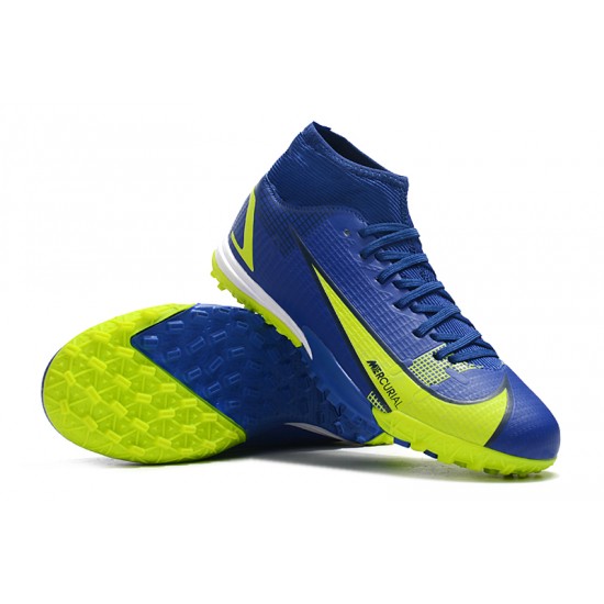 Nike Superfly 8 Academy TF Low Dark Blue Yellow Men Football Boots