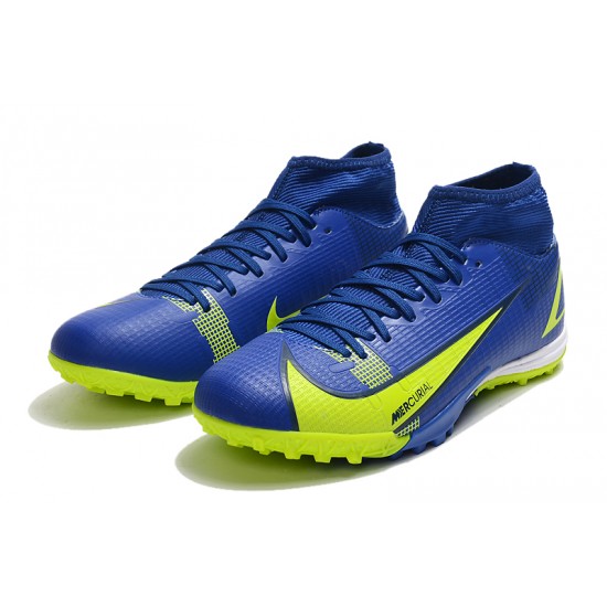 Nike Superfly 8 Academy TF Low Dark Blue Yellow Men Football Boots
