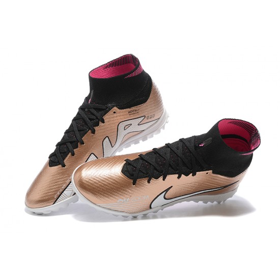 Nike Superfly 8 Academy TF Pink Gold White Black Men High Football Boots