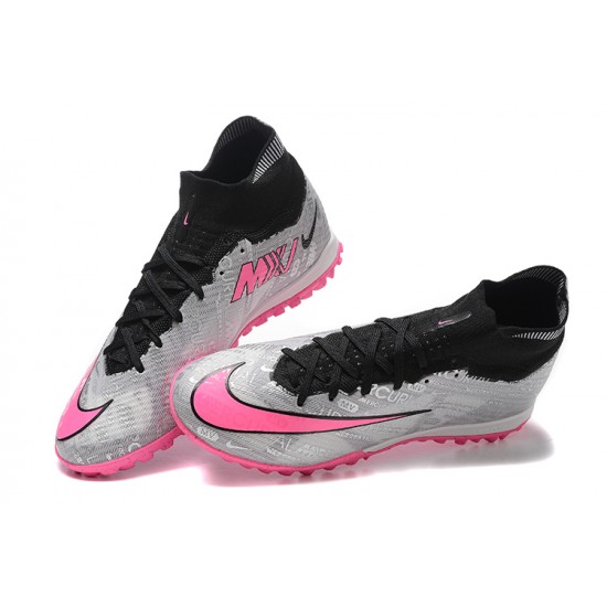 Nike Superfly 8 Academy TF Pink Gray Black Men High Football Boots