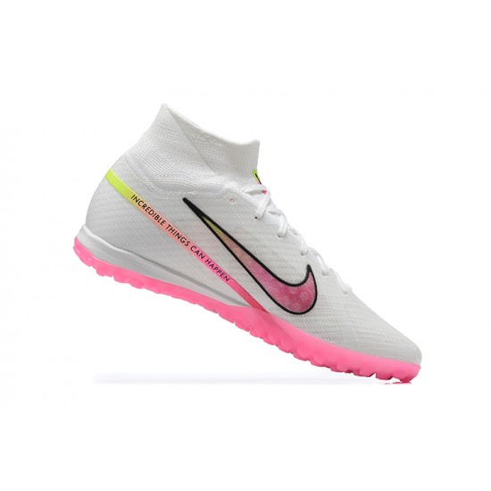 Nike Superfly 8 Academy TF Pink White Black Yellow Men High Football Boots