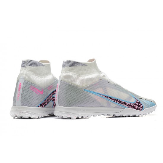 Nike Superfly 8 Academy TF Pink White Blue Men High Football Boots