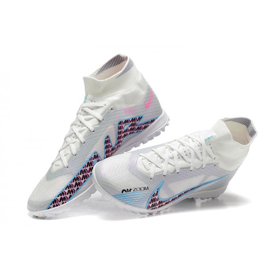 Nike Superfly 8 Academy TF Pink White Blue Men High Football Boots