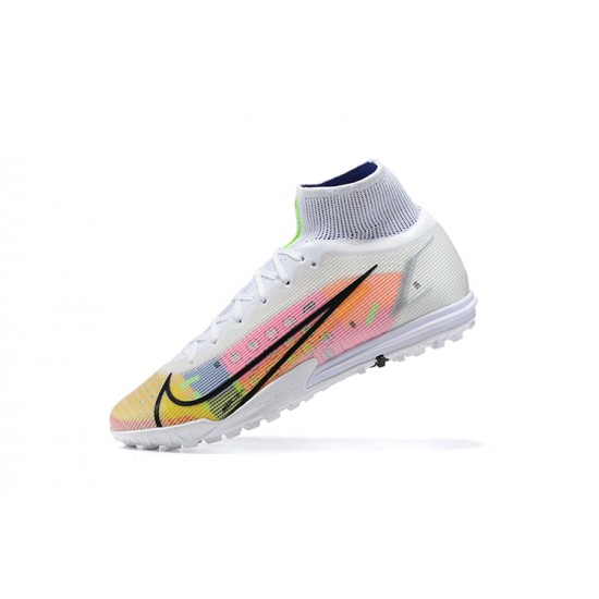 Nike Superfly 8 Academy TF Pink White Yellow High Men Football Boots