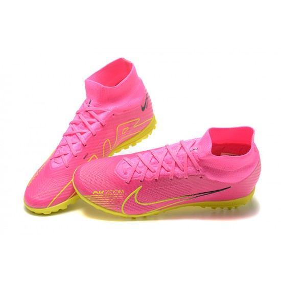 Nike Superfly 8 Academy TF Pink Yellow Men High Football Boots