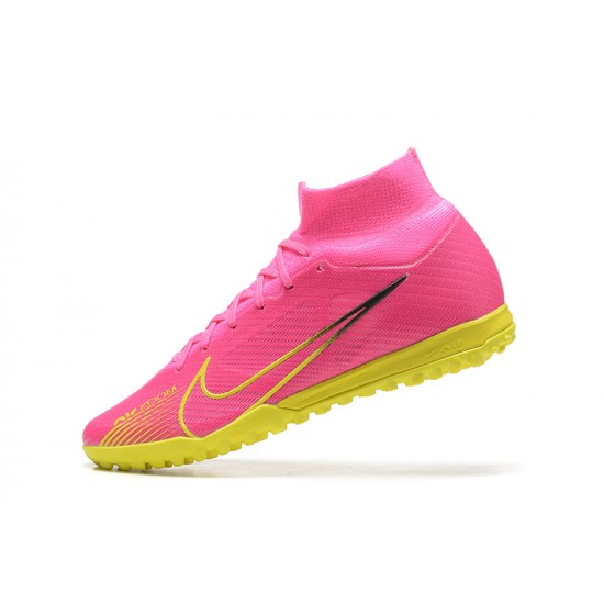 Nike Superfly 8 Academy TF Pink Yellow Men High Football Boots