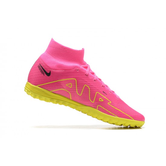 Nike Superfly 8 Academy TF Pink Yellow Men High Football Boots