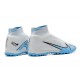 Nike Superfly 8 Academy TF White Blue Black Men High Football Boots