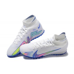 Nike Superfly 8 Academy TF White Blue Yellow Men High Football Boots