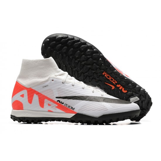 Nike Superfly 8 Academy TF White Orange Black Men High Football Boots