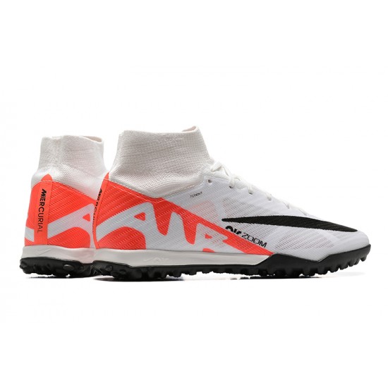 Nike Superfly 8 Academy TF White Orange Black Men High Football Boots