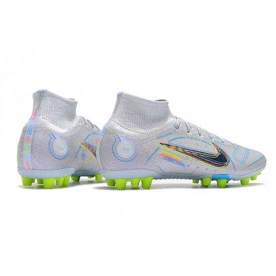 Nike Superfly 8 Elite AG High White Multi Women/Men Football Boots