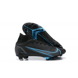 Nike Superfly 8 Elite FG Black Blue High Men Football Boots