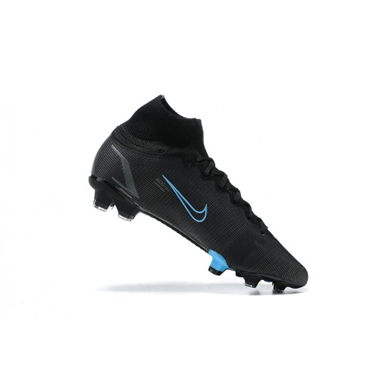 Nike Superfly 8 Elite FG Black Blue High Men Football Boots