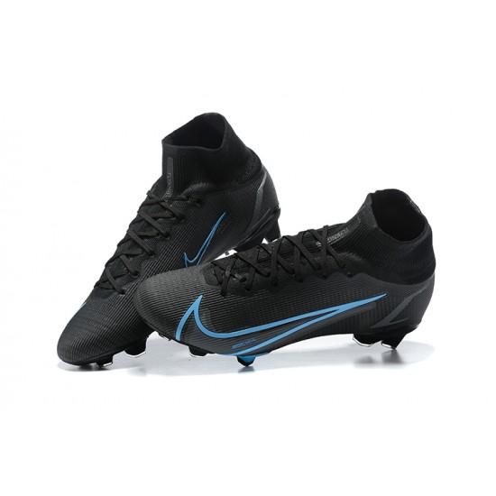 Nike Superfly 8 Elite FG Black Blue High Men Football Boots