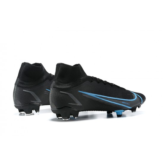 Nike Superfly 8 Elite FG Black Blue High Men Football Boots