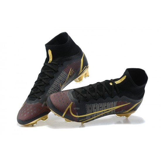 Nike Superfly 8 Elite FG Black Gold High Men Football Boots