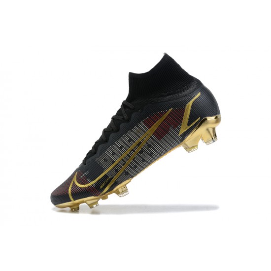 Nike Superfly 8 Elite FG Black Gold High Men Football Boots