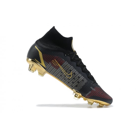 Nike Superfly 8 Elite FG Black Gold High Men Football Boots