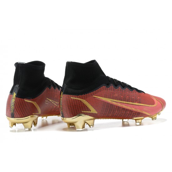 Nike Superfly 8 Elite FG Black Orange Gold High Men Football Boots