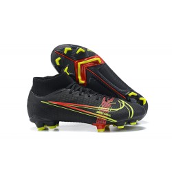 Nike Superfly 8 Elite FG Black Red Yellow High Men Football Boots