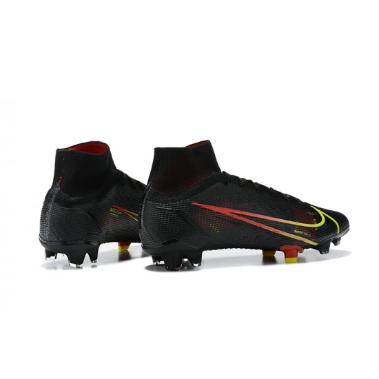 Nike Superfly 8 Elite FG Black Red Yellow Orange High Men Football Boots