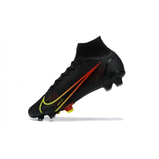 Nike Superfly 8 Elite FG Black Red Yellow Orange High Men Football Boots