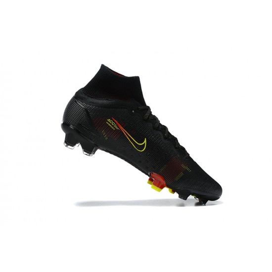 Nike Superfly 8 Elite FG Black Red Yellow Orange High Men Football Boots