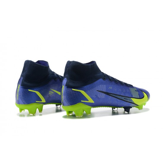 Nike Superfly 8 Elite FG Blue Green Black High Men Football Boots