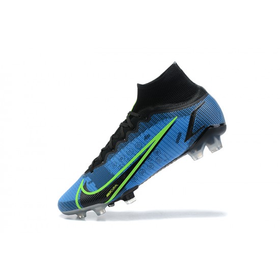 Nike Superfly 8 Elite FG Blue Yellow Black High Men Football Boots