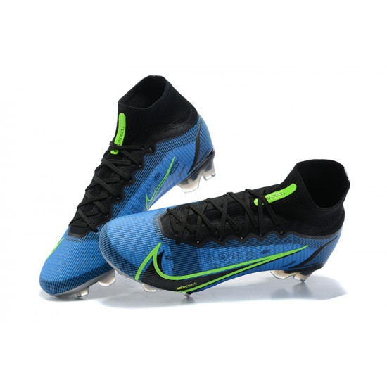 Nike Superfly 8 Elite FG Blue Yellow Black High Men Football Boots