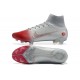 Nike Superfly 8 Elite FG Gray Silver Red High Men Football Boots