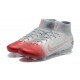 Nike Superfly 8 Elite FG Gray Silver Red High Men Football Boots