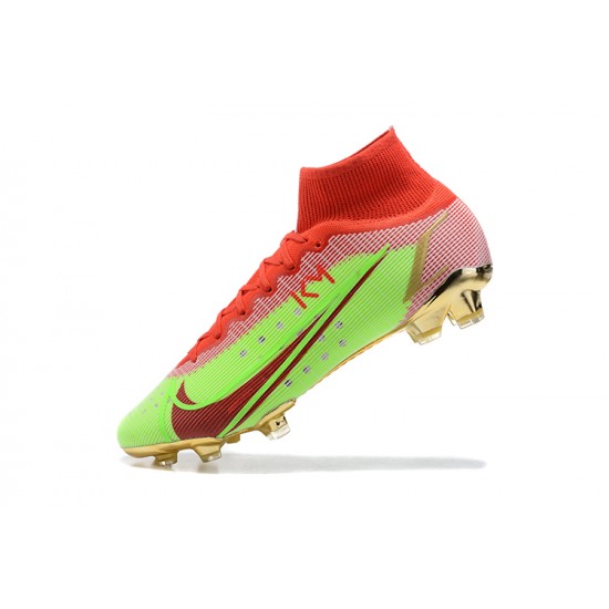 Nike Superfly 8 Elite FG Green Orange Gold High Men Football Boots