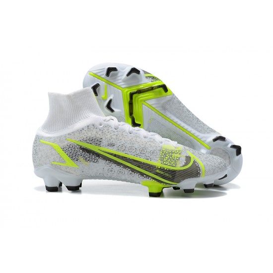 Nike Superfly 8 Elite FG Grey Green Black High Men Football Boots