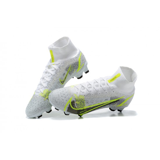 Nike Superfly 8 Elite FG Grey Green Black High Men Football Boots