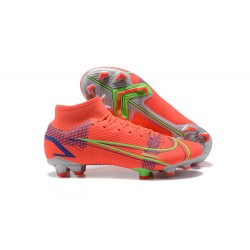 Nike Superfly 8 Elite FG Light/Orange Green Blue High Men Football Boots