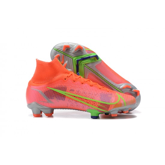 Nike Superfly 8 Elite FG Orange Green Gray High Men Football Boots