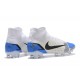 Nike Superfly 8 Elite FG White Blue Black High Men Football Boots