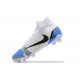 Nike Superfly 8 Elite FG White Blue Black High Men Football Boots