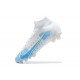 Nike Superfly 8 Elite FG White Blue High Men Football Boots