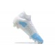 Nike Superfly 8 Elite FG White Blue High Men Football Boots