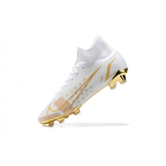 Nike Superfly 8 Elite FG White Gold High Men Football Boots