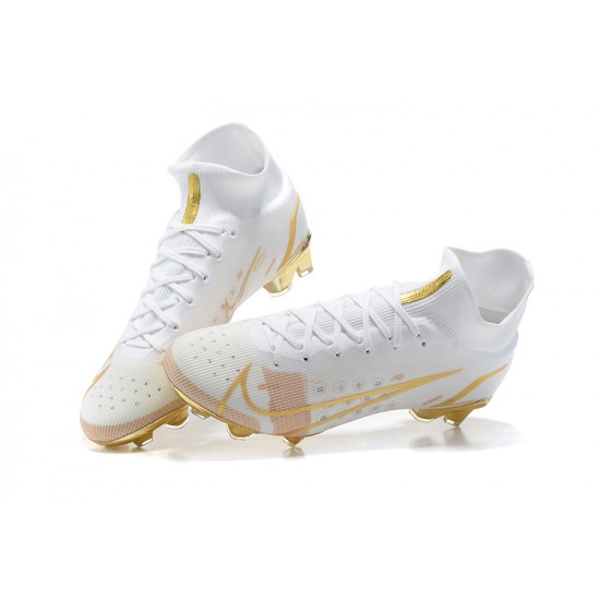 Nike Superfly 8 Elite FG White Gold High Men Football Boots